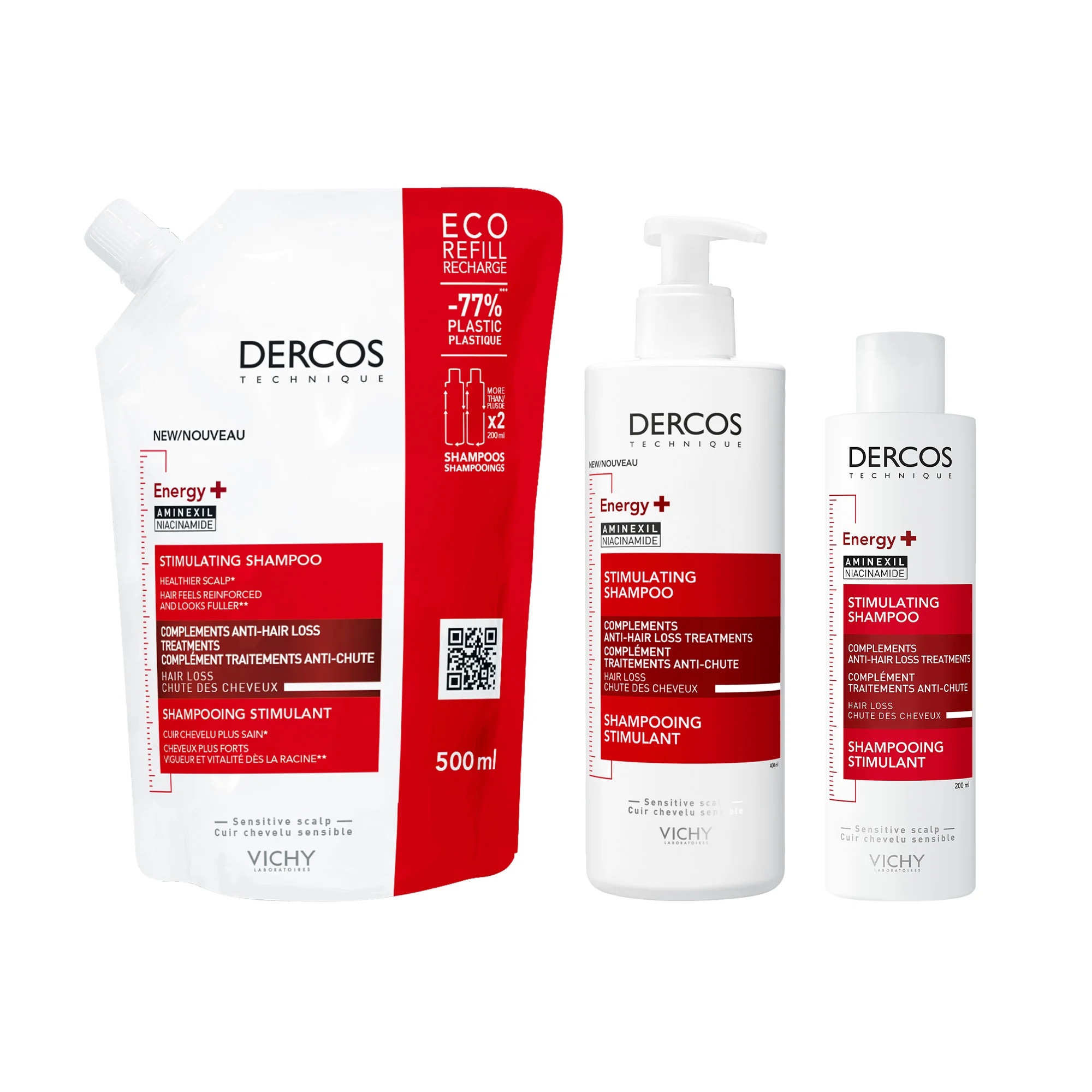 VICHY Vichy Dercos Eco Recharge Energiegevende Shampoo tegen Haaruitval 500 ml