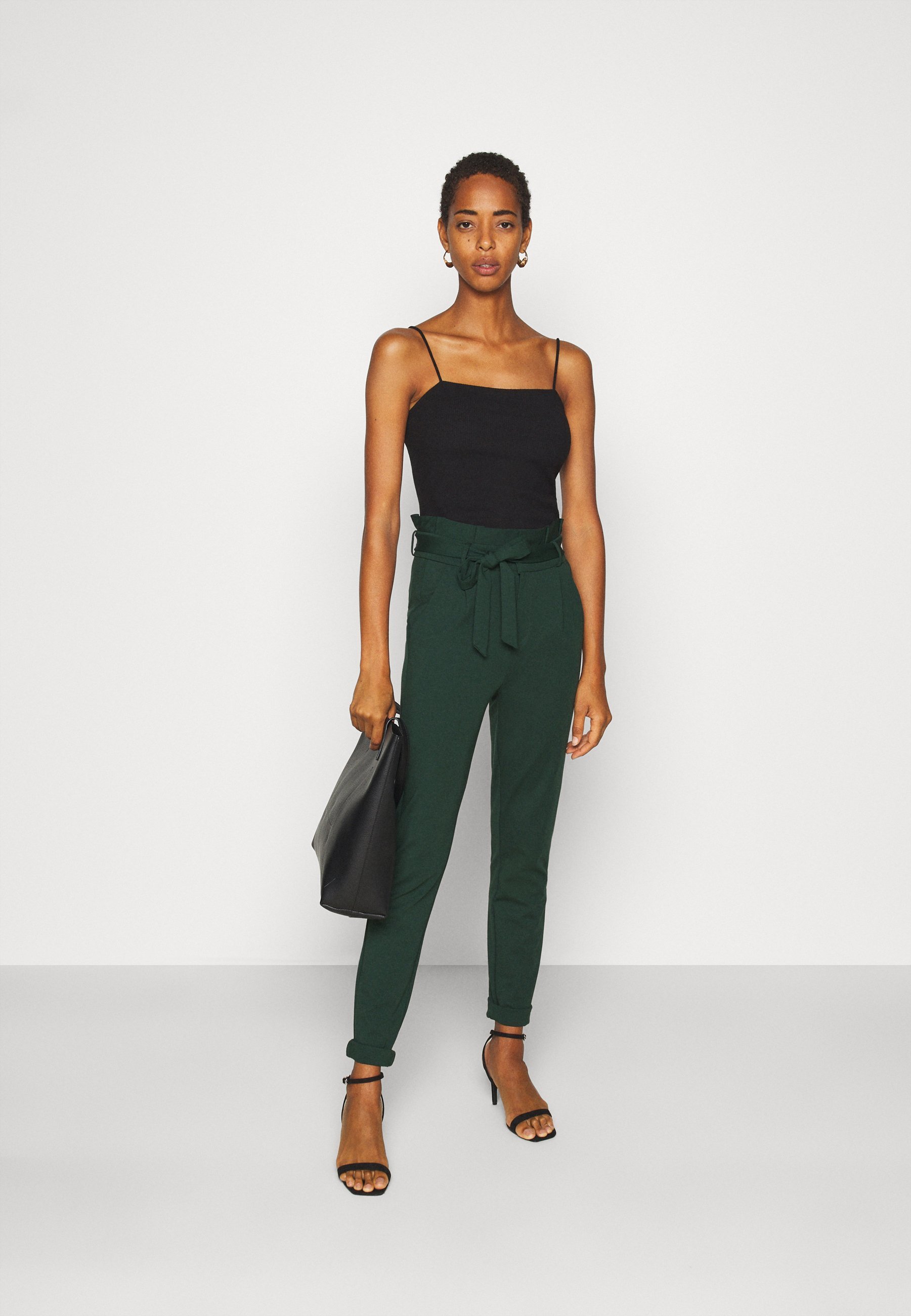 Vero Moda Tall VMEVA PAPERBAG - Trousers - pine grove