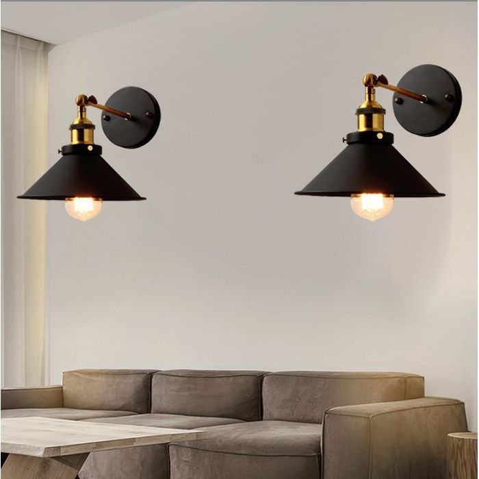 Aplique de pared - SMOTOP - Negro - Metal - 2x E27