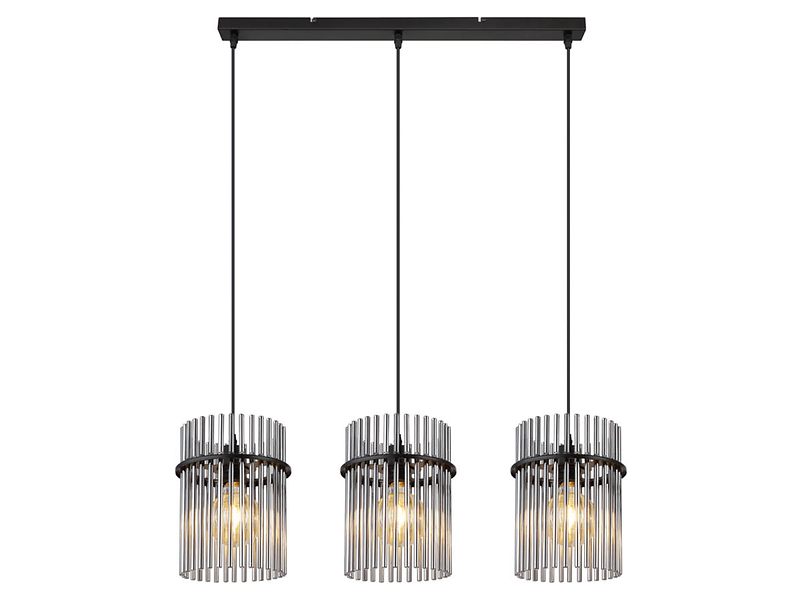 Lampa wisząca Gorley metalowa-szklana  czarna