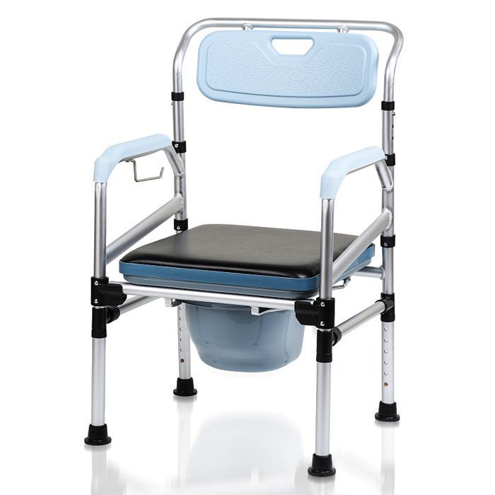 Chaise percée Femmes enceintes Chaise de toilette Chaise de douche Mobile Pour seniors Chaise Antidérapante Réglable Stable Sûre