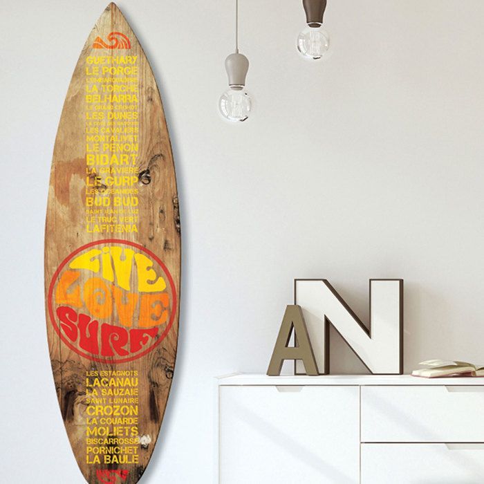 Planche de surf décorative live love surf