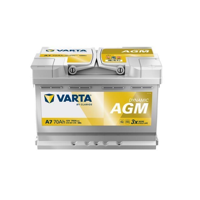 Batería Start-Stop VARTA A7 SILVER dynamic AGM XEV Ready 12V 70Ah 760A
