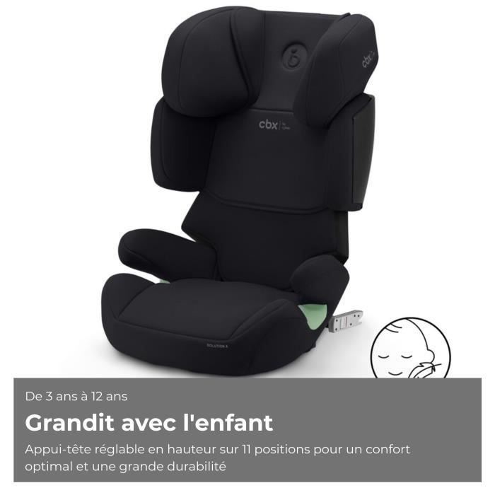 Silla de coche Cybex Solution X i-Fix para niños de 3 a 12 años, de 15 a 50 kg y de 100 a 150 cm - Negra