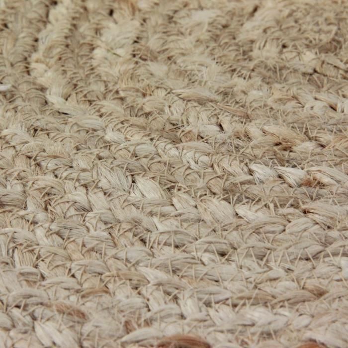 Tappeto matrimoniale per soggiorno o camera da letto - Juta - Ø 120 cm - Naturale