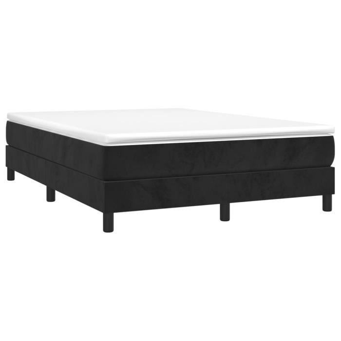 Base letto a molle GAROSA - Nera - 140x190 cm - Velluto - 2 posti