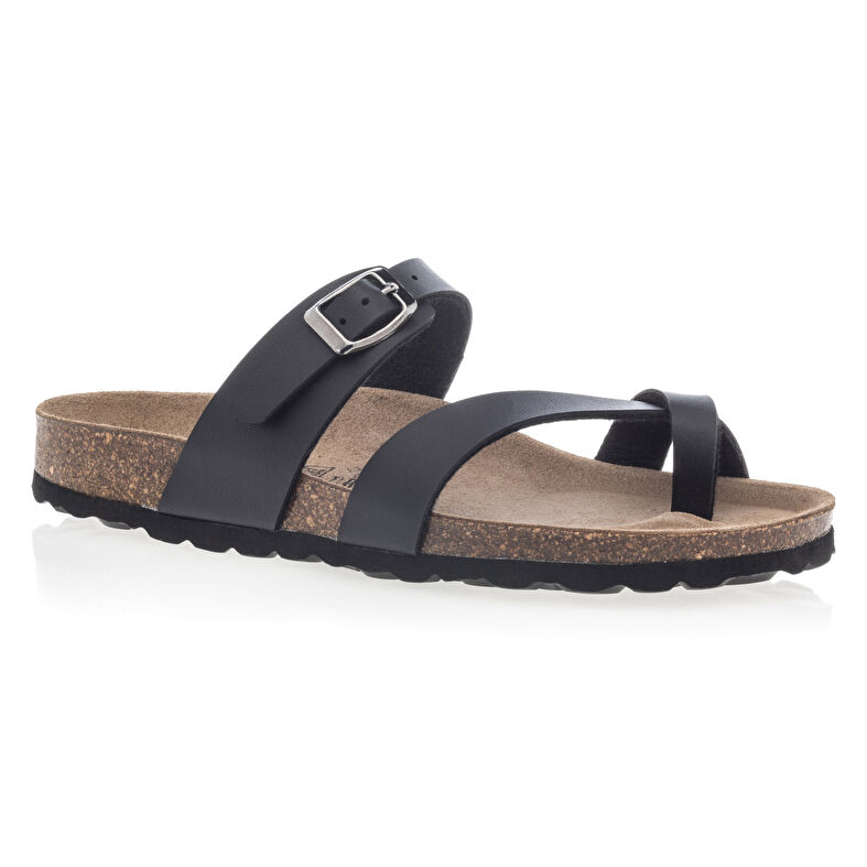 Sandalias negras para mujer / Zapatos de punta abierta