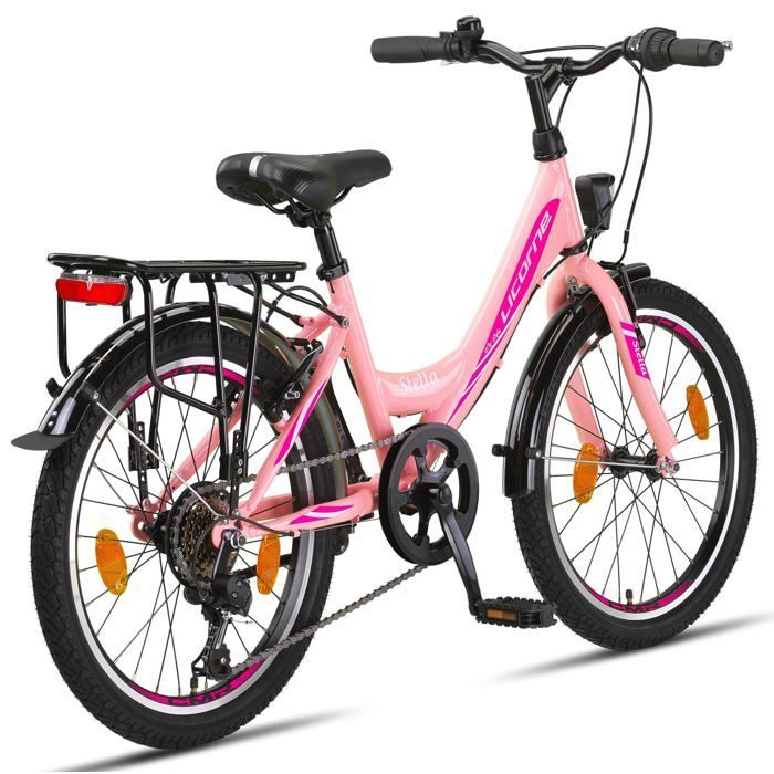 Licorne Bike Stella Premium City Bike 24,26 et 28 pouces – Vélo hollandais, Garçon [20, Rose]