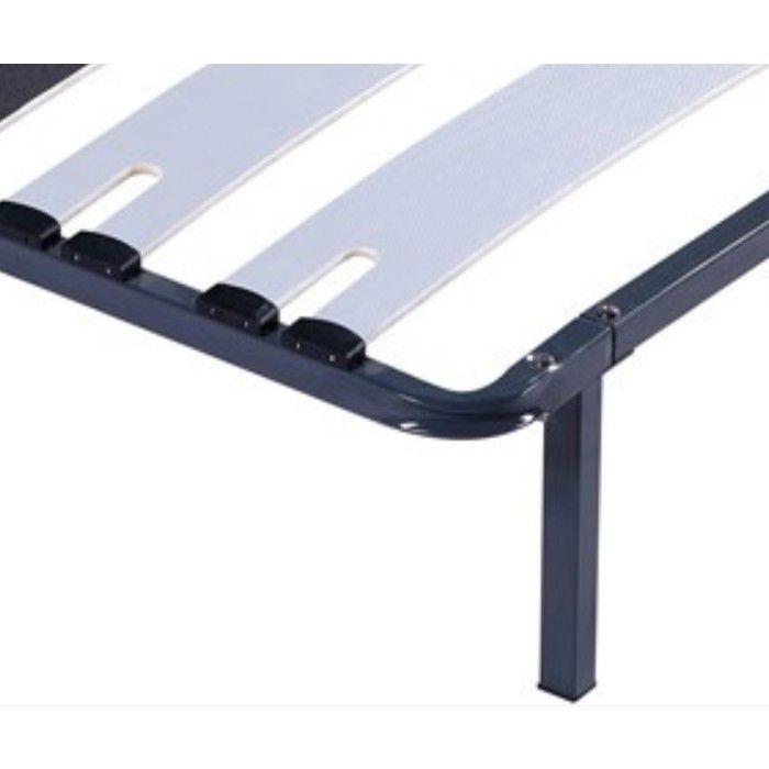 Sommier Cadre Lattes Pieds 100x200 x 29 cm en Mtal - 9 Larges Lattes de 12,5 cm - Montage Rapide
