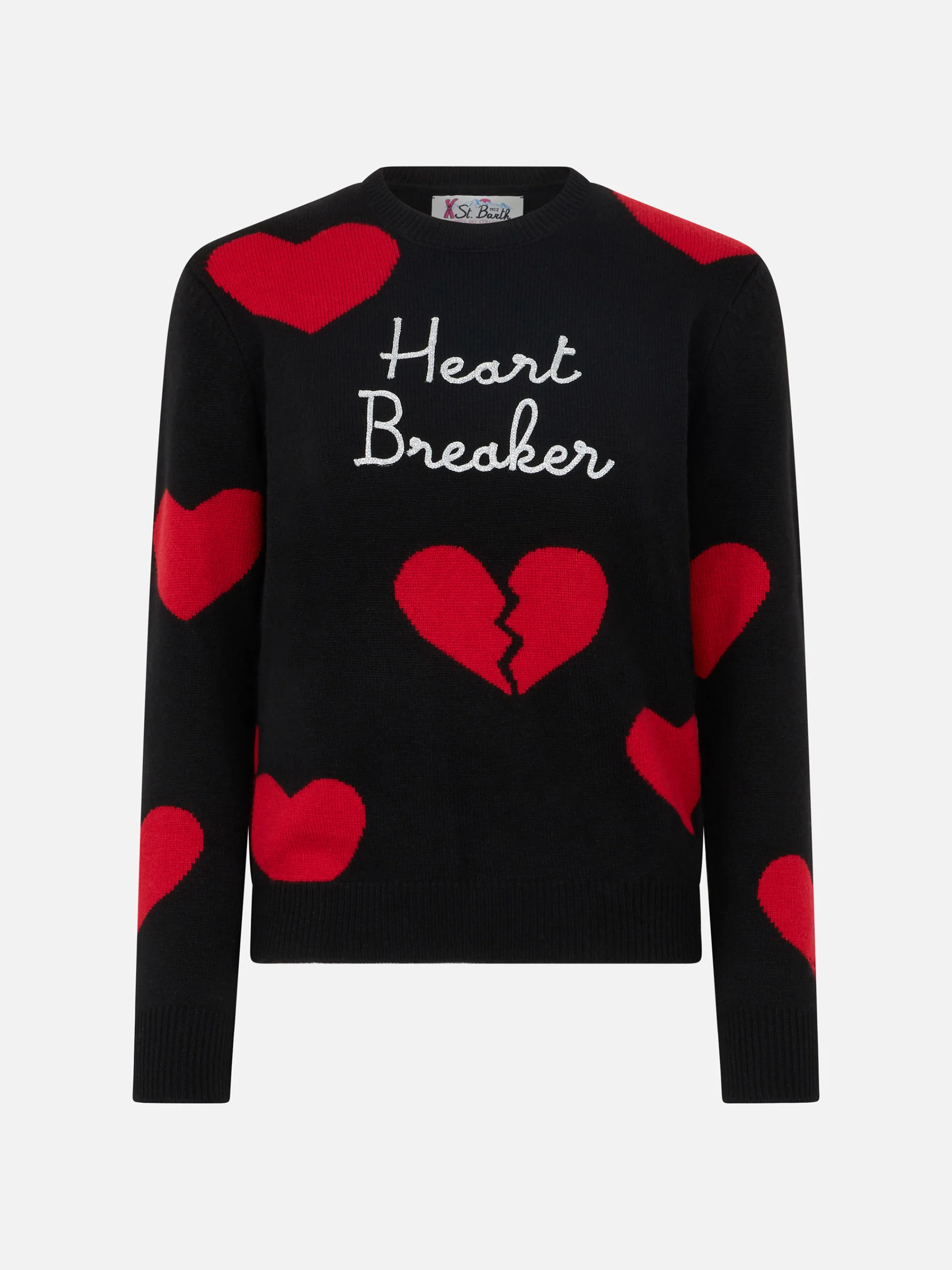 Damestrui met ronde hals en Heartbreaker-borduurwerk
