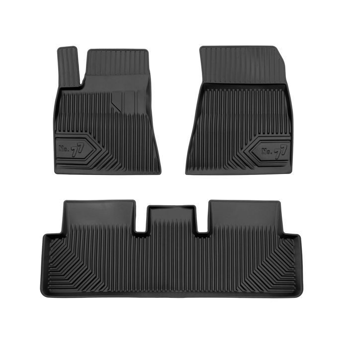 Bilmatter nr. 77 for Tesla Model 3 2017-2023 Pre-FL svarte TPE 3 stk