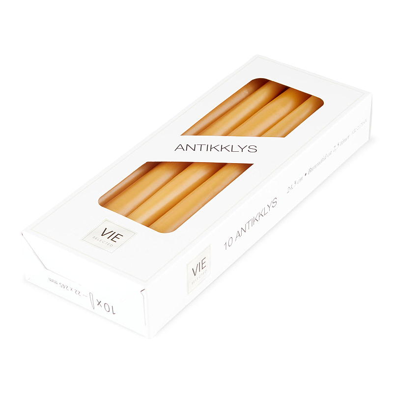 Vie Selected Antiikkikynttilät 10 kpl 24 cm 7,5 tuntia okra
