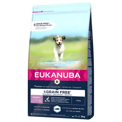 Eukanuba, croquettes sans céréales pour chiots de petites et moyennes races au poisson de l'océan