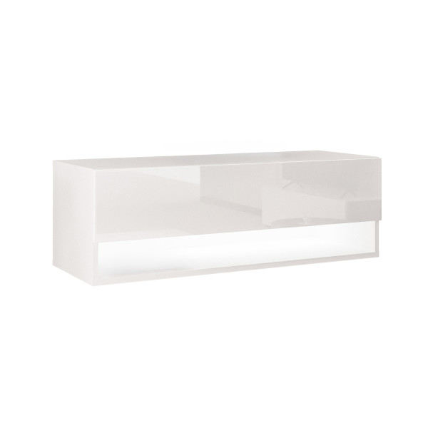 Szafka RTV CALANTE 90 cm z led podwieszana biały połysk