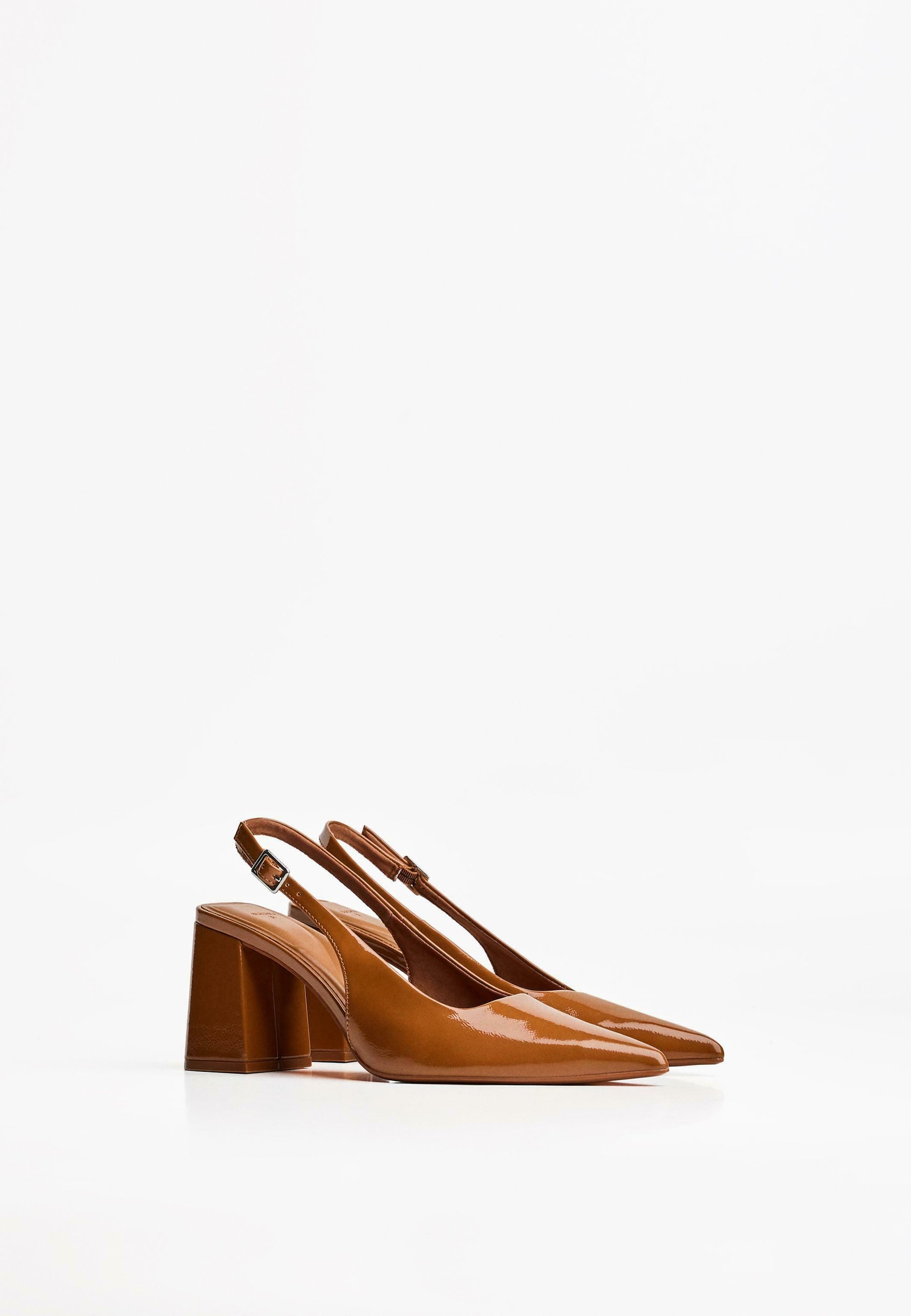 „Bershka BLOCK HEEL“ – aukštakulniai – oranžinės spalvos margi
