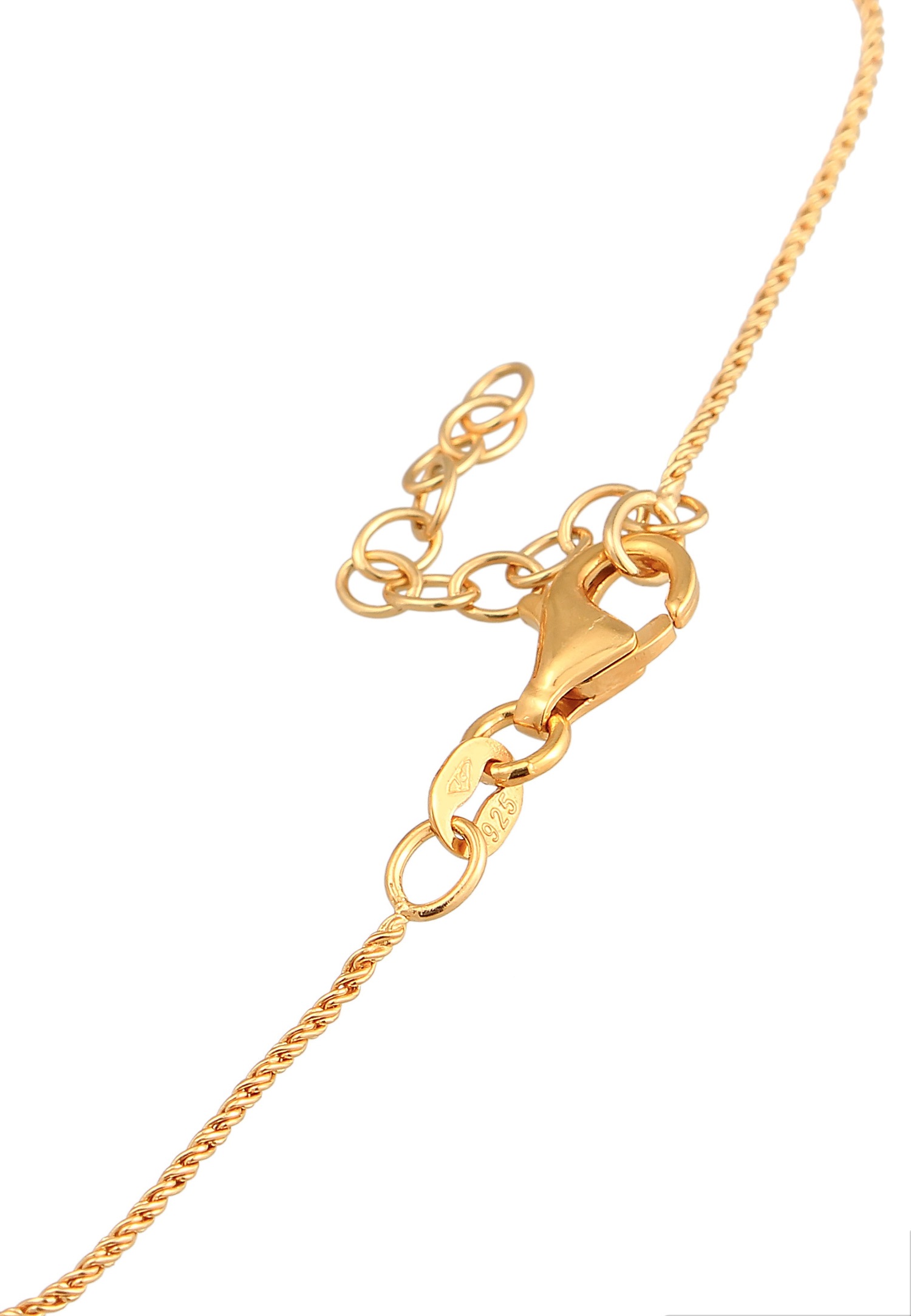 Elli Femmes pendentif goutte avec rubis synthétique rouge en argent sterling 925 plaqué or