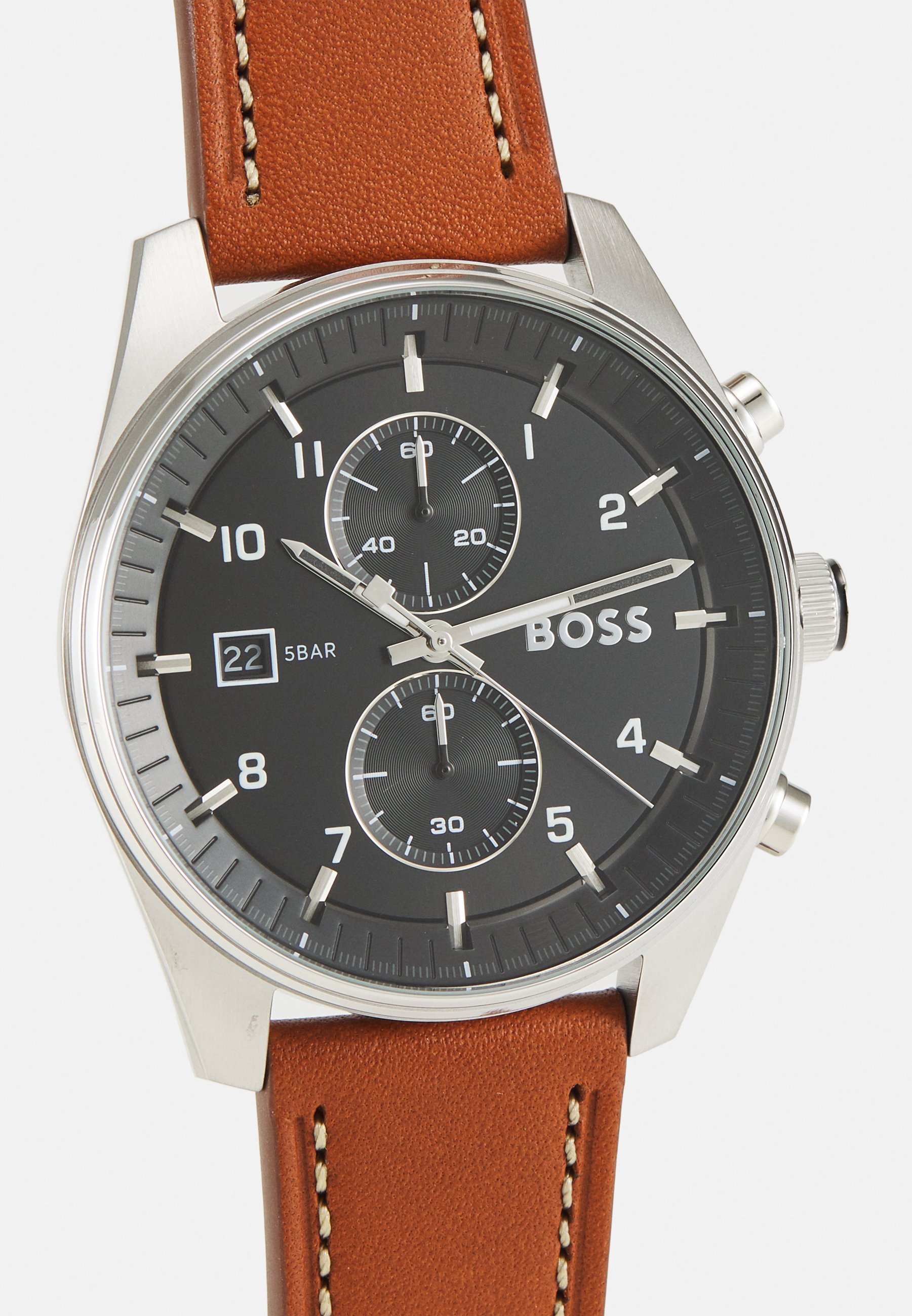 BOSS SKYTRAVELLER - Montre chronographe - marron/noir