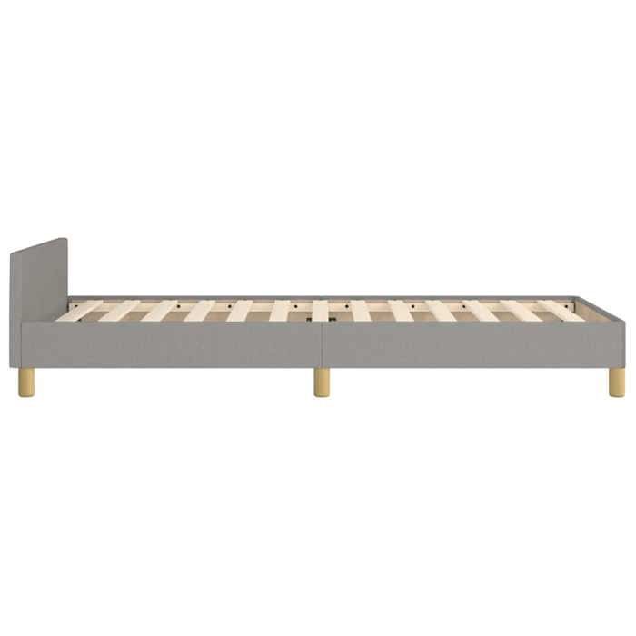 vidaXL Cadre de Lit avec Panneau de Tête, 90x200 cm, Couchage Simple, Style Moderne, Gris Clair, Revêtement en Tissu, 347383