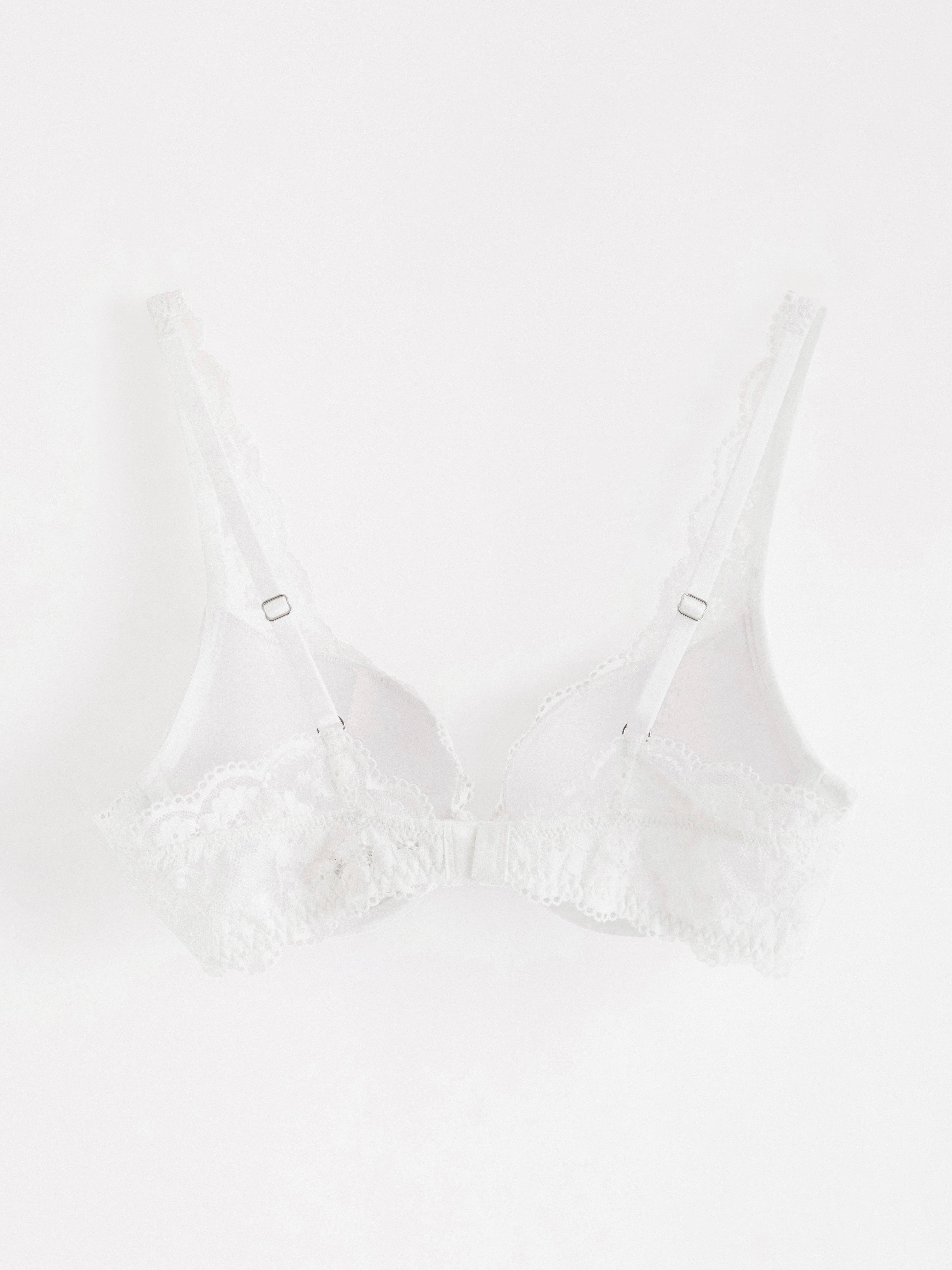 Malva push-up-bh i spikertopp hvit