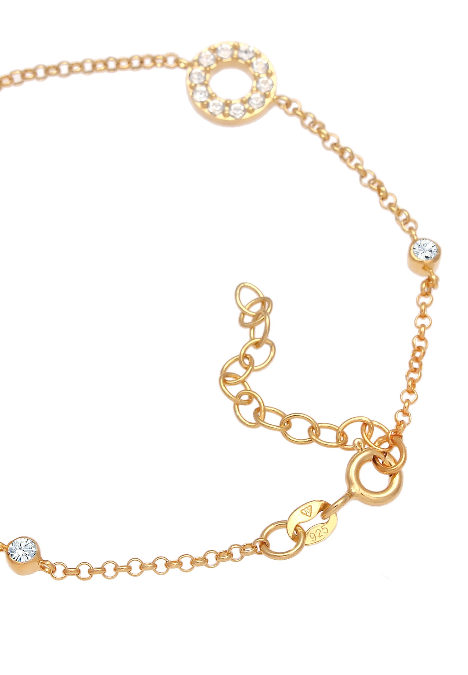 Elli Femmes Cristaux Cercles Vintage en argent sterling 925