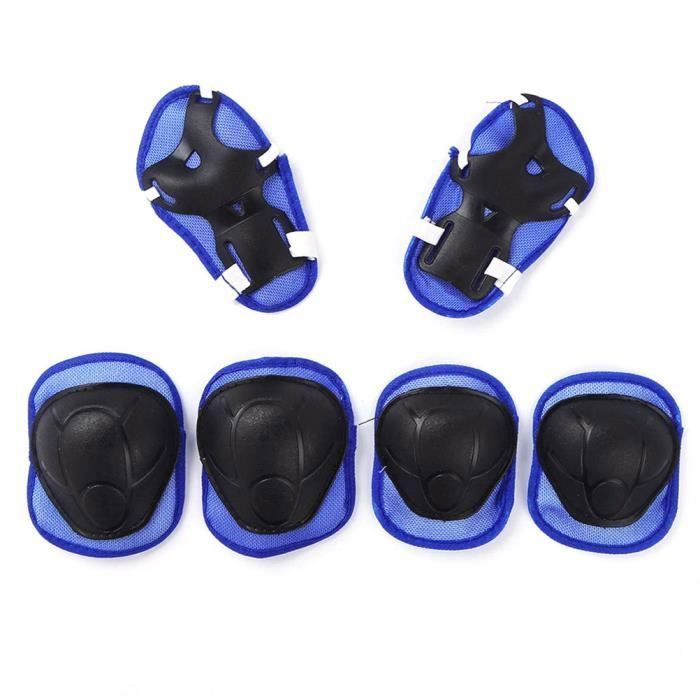 Set di protezioni per pattinaggio a rotelle per bambini - SURENHAP - Casco da bici regolabile, ginocchiere, gomitiere - Blu