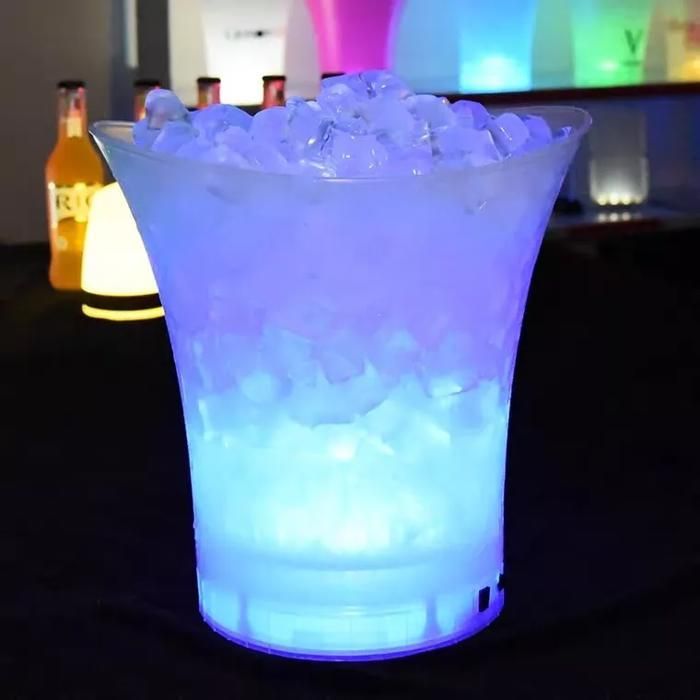 Seau à glace lumineux LED de 5 litres, 3 paquets, 7 couleurs changeantes, pour boissons, vin, KTV, Bar, lumières de fête