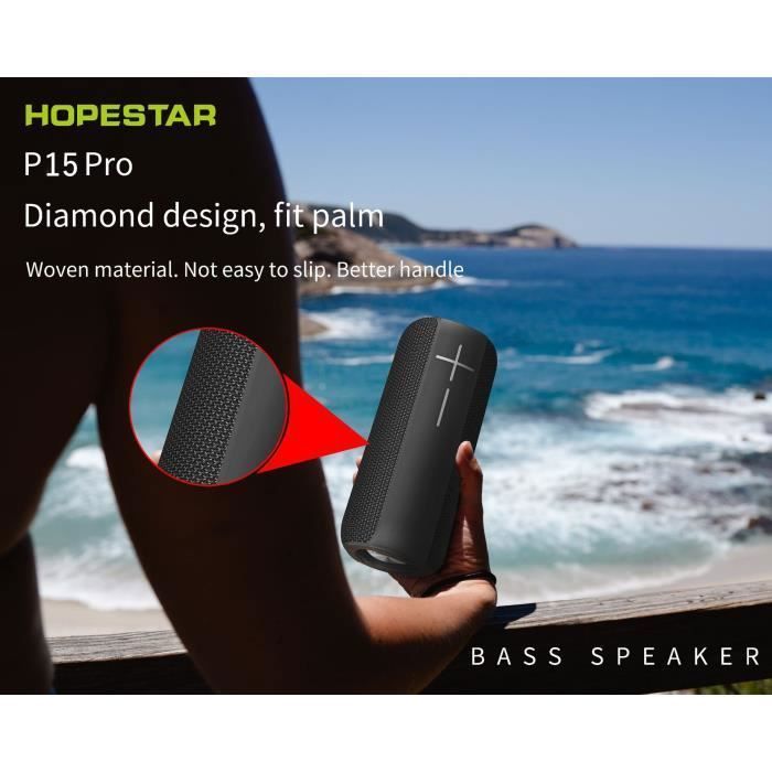 Enceinte Portable Bluetooth 5.0 sans Fil avec Bass Puissantes, Étanche IPX7,Subwoofer à 360 Degrés, Double Appairage Stéréo
