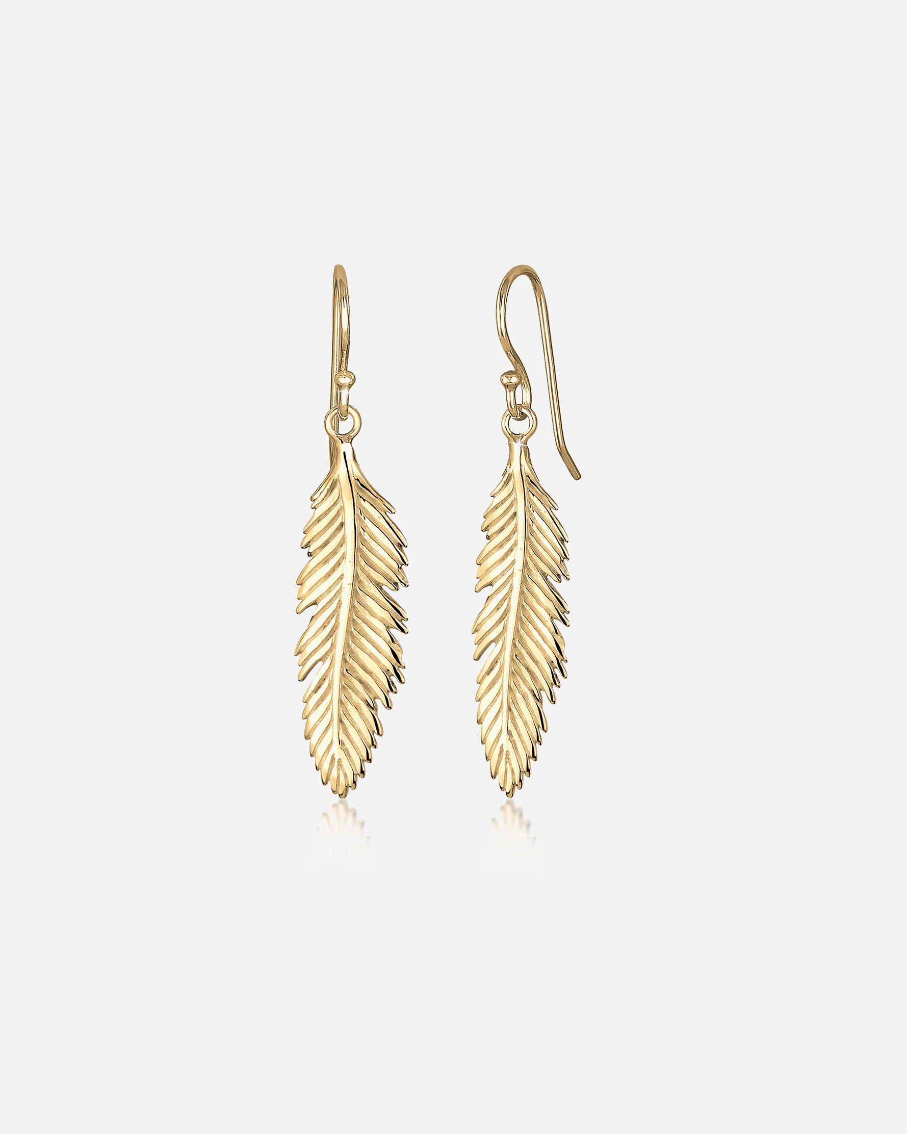 Elli Femmes Pendentif d'oreilles Plume Boho en Argent Sterling 925