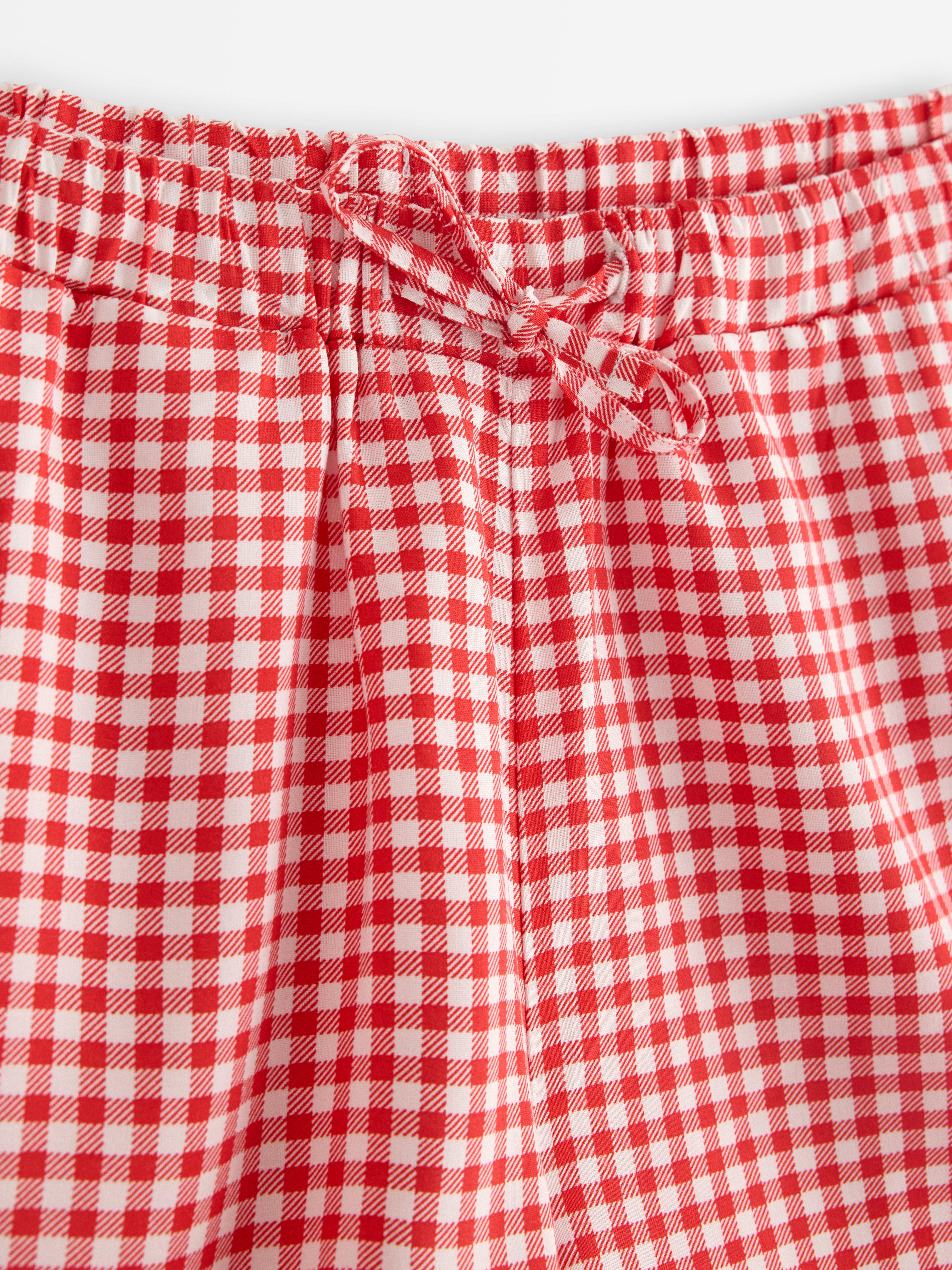 Short en viscose rouge
