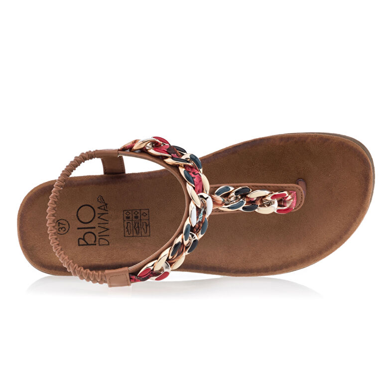 Braune Zehentrenner-Sandalen für Damen