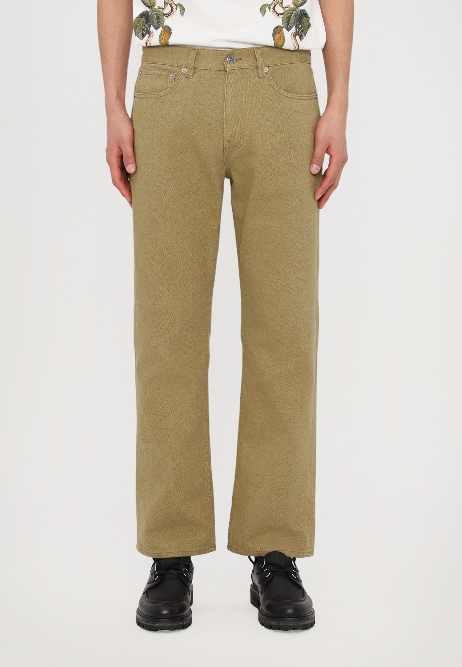 Roberto Cavalli FARGET PYTHON - Jeans med avslappet passform - kaki