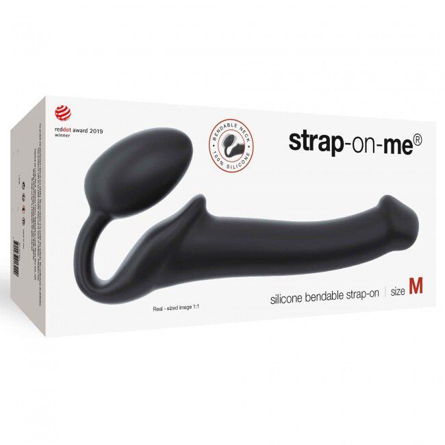 Strap-On-Me silikona elastīgs siksniņš, melns, M