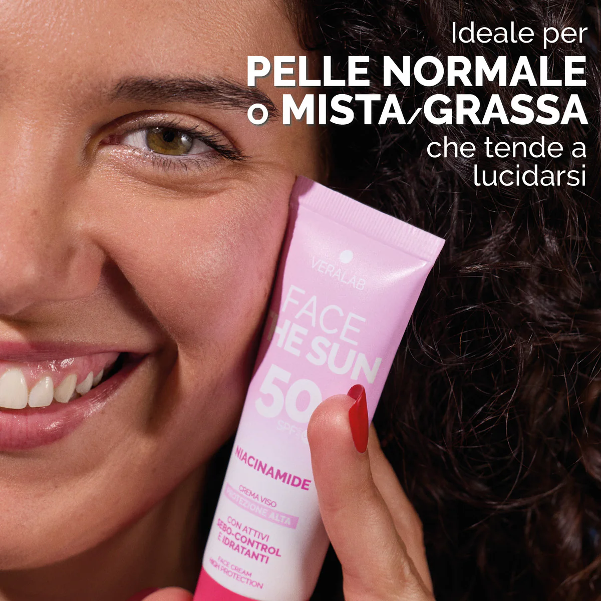 Solari FACE THE SUN NIACINAMIDE - Crema viso SPF50 con attivi sebo-control e idratanti - Solare viso alta prot.