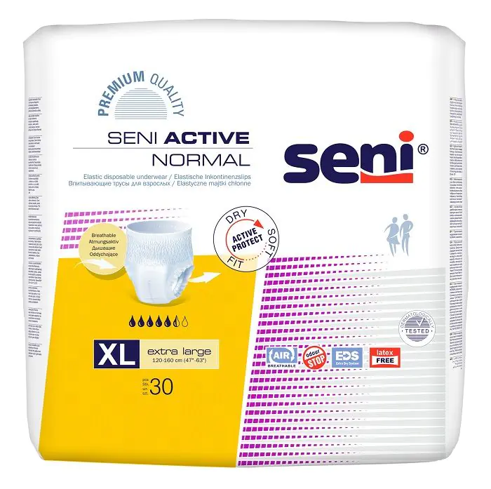 Seni Active Normal Elastyczne majtki chłonne 120-160 cm, Extra Large