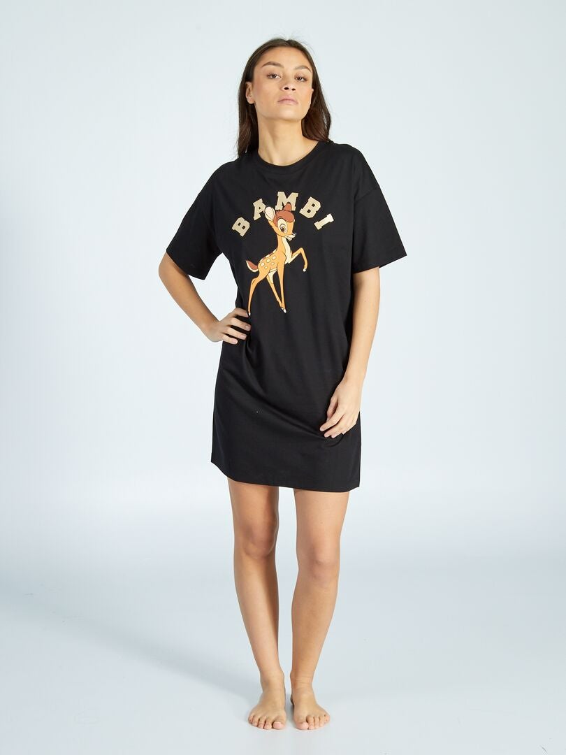 'Bambi'-nachthemd - ZWART