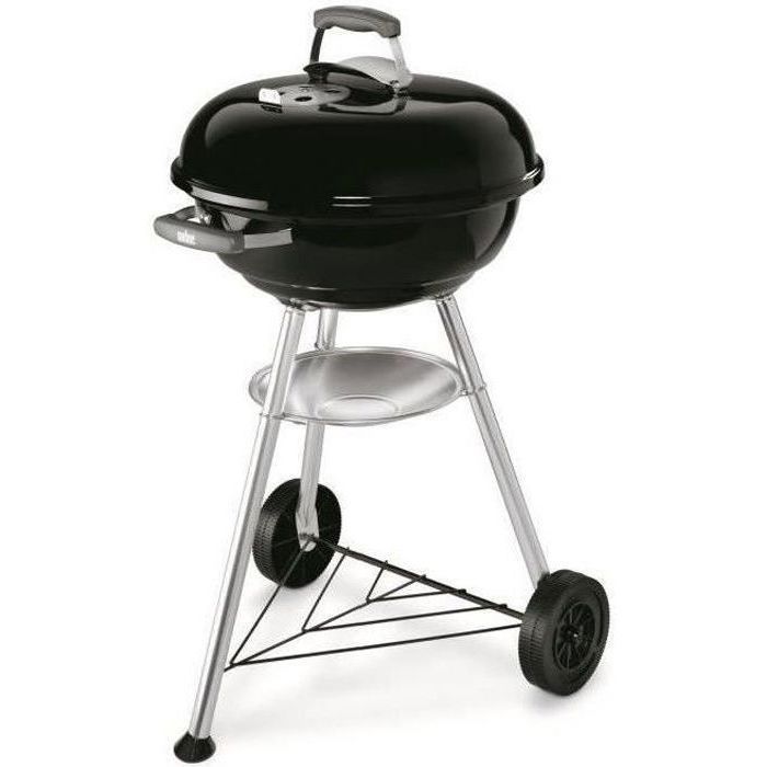 Barbacoa de carbón WEBER COMPACT KETTLE Ø47cm - Superficie de cocción: 43,5cm - Negra