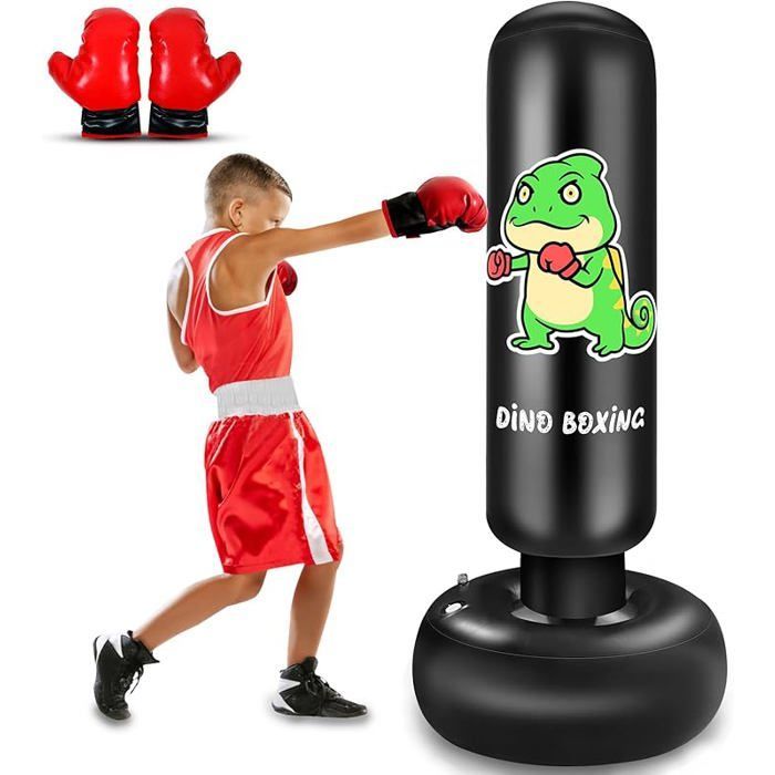 Sacco da boxe gonfiabile per bambini da 165 cm con guantoni, regalo per bambini e bambine dai 3 anni in su, marca DINO.