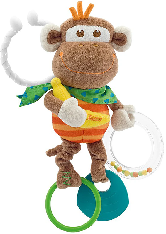 Mordedor de macaco com chocalho Chicco Baby Senses