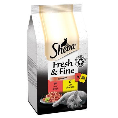 Sheba Fresh & Fine in Soße, Mini-Beutel, 6 x 50 g