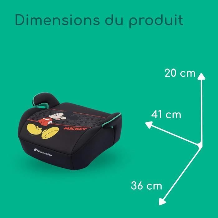 BEBECONFORT DISNEY© Manga i-Safe Mickey booster bilsete, gruppe 3, med belte, 6 til 10–12 år (36 kg), autentisk