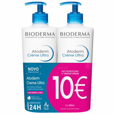 Bioderma Ultra Nourishing Cream Pack herkälle iholle Atoderm 2x500 ml 2x500 ml