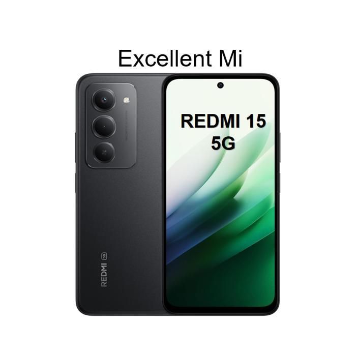 XIAOMI REDMI 15 5G Smartphone with 8GB RAM and 256GB ROM - Black - EU Version - Sold by Excellent Mi - Charger not included