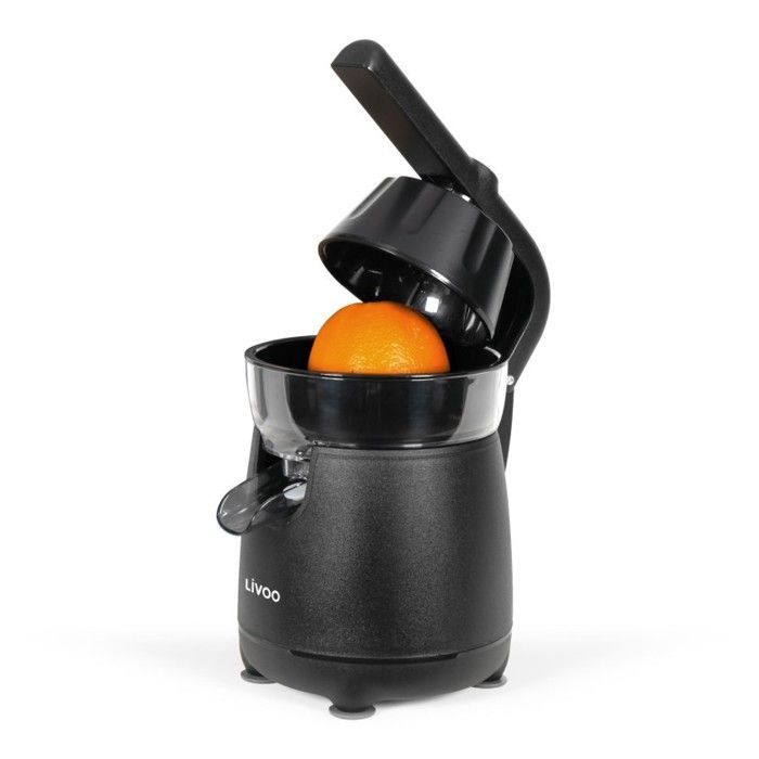 Exprimidor de cítricos - LIVOO - Diseño negro - 120 W - 2 conos - Brazo articulado