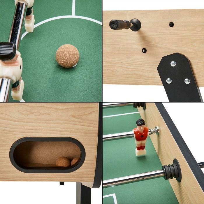 KANGUI Baby-foot adulte - Robuste - Barres télescopiques - 2 à 4 joueurs - 3 Balles liège inclues