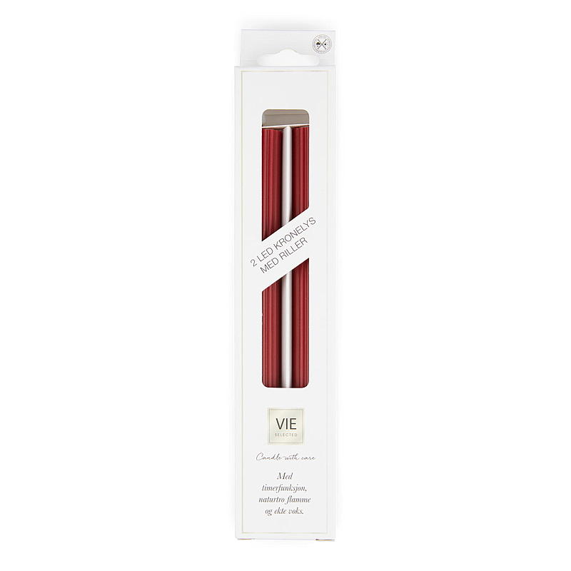 Vie Selected Crown -valaisimet, 2 kpl, 24 cm, LED-uravalaisin, punainen