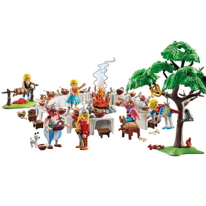 PLAYMOBIL 71827 Banquete del pueblo y figura, Astérix, Personajes del cómic de Astérix, 159 piezas, Para mayores de 5 años