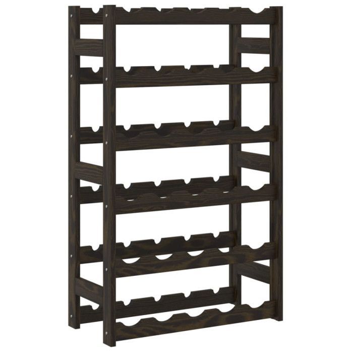 vidaXL Bottle Rack for 30 Bottles, Black, Solid Pine Wood, 373402