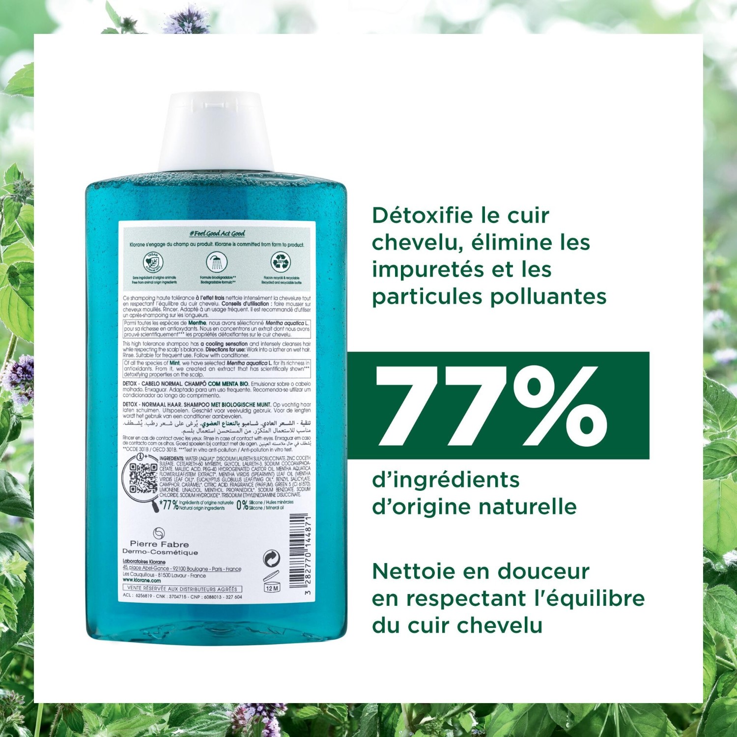 Klorane Shampoing à la Menthe aquatique BIO