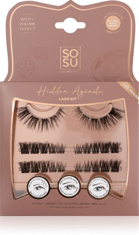 SOSU Cosmetics Hidden Agenda skropstu komplekts mākslīgajām skropstām