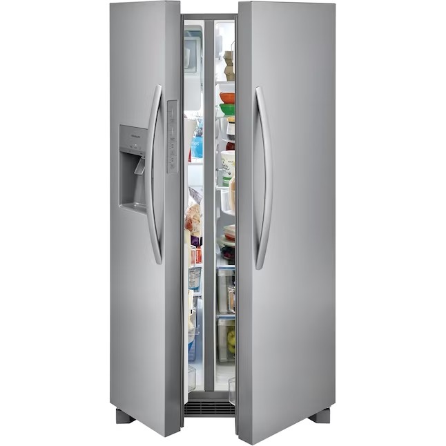 Chladnička Frigidaire Side-by-Side o objemu 25,6 krychlových stop s výrobníkem ledu (nerezová ocel odolná proti otiskům prstů) ENERGY STAR